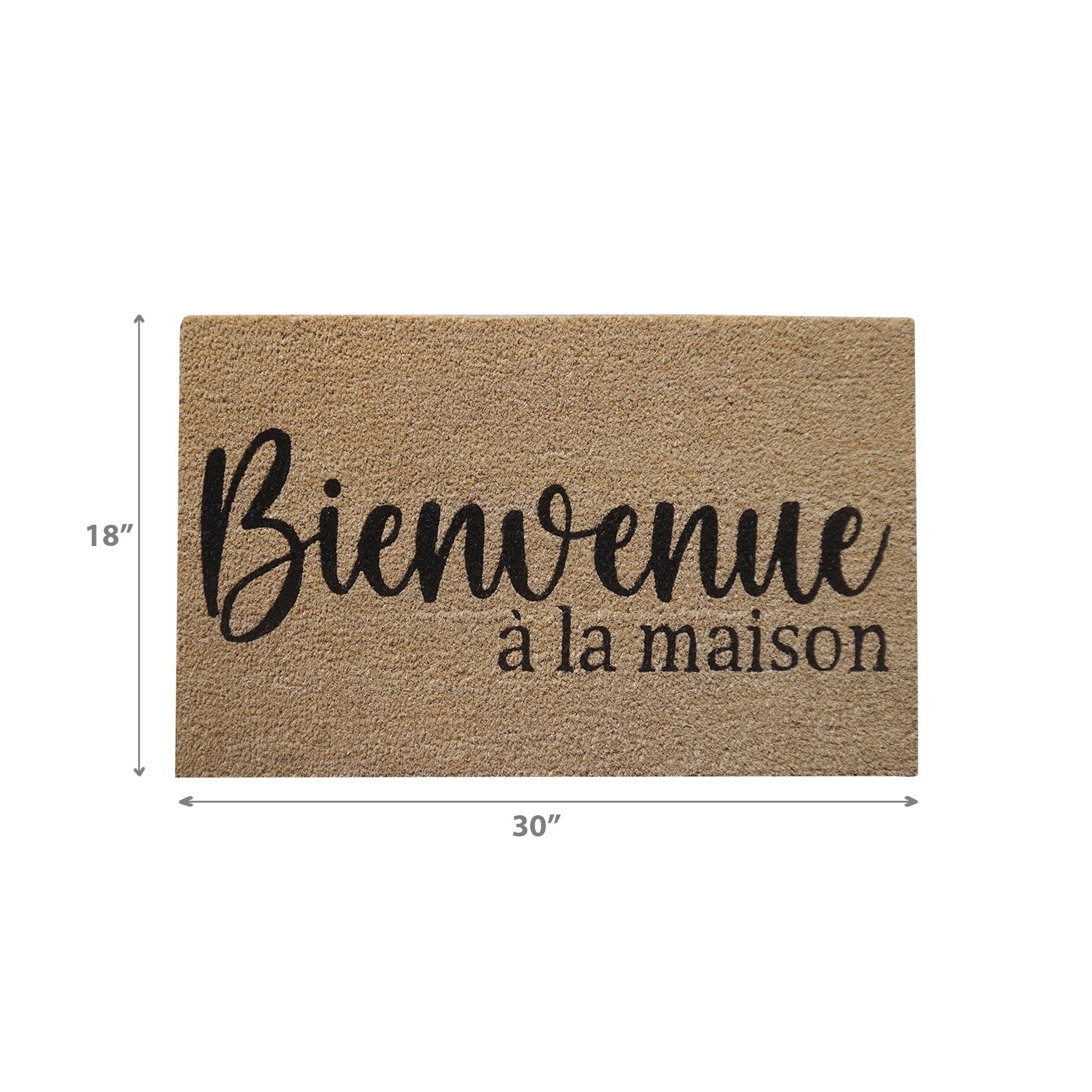 Coir Door Mat Bienvenue A La Maison, Bienvenue A La Maison Coir Mat, French Welcome Entryway Rug, Natural Fiber Front Door Mat, Porch Decor