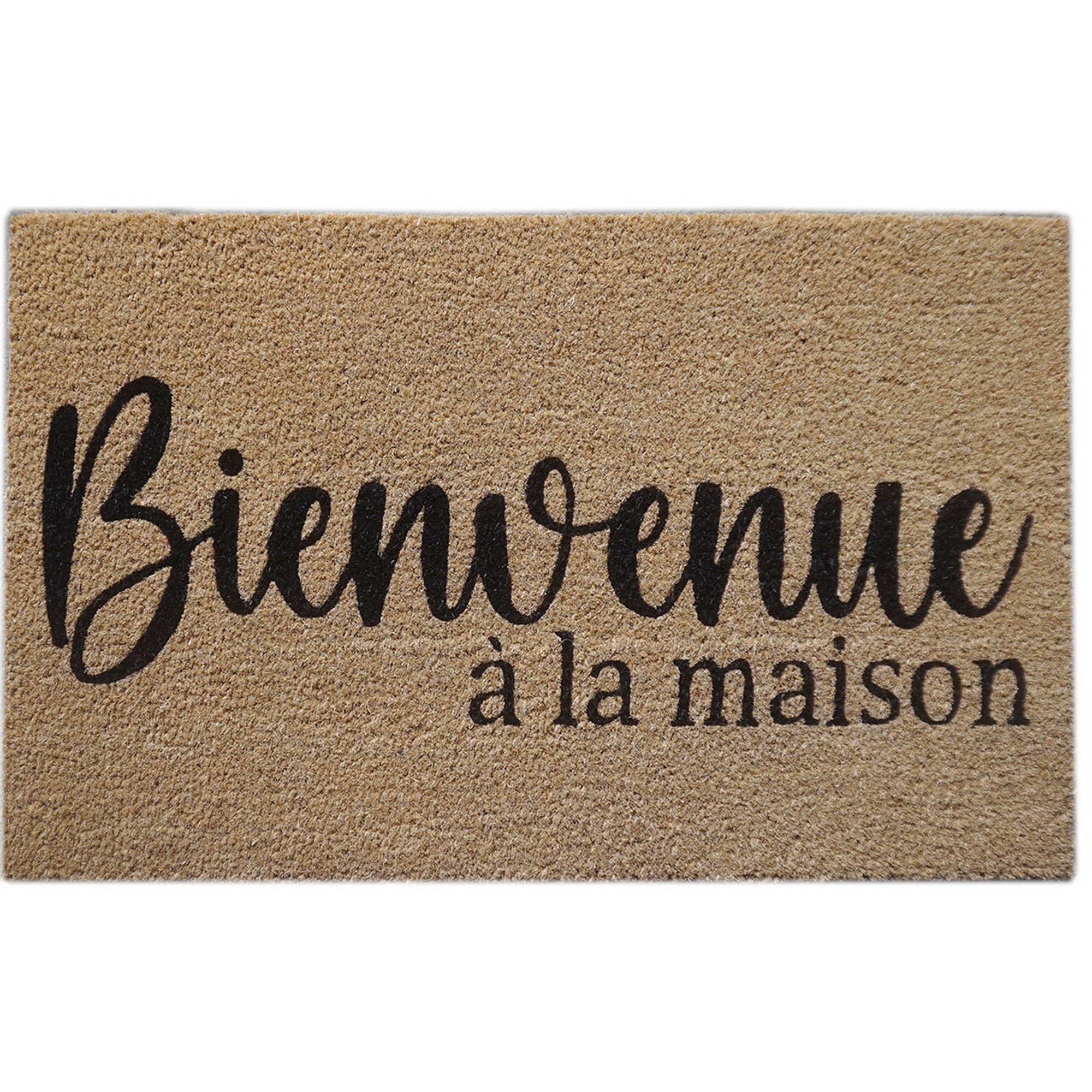 Coir Door Mat Bienvenue A La Maison, Bienvenue A La Maison Coir Mat, French Welcome Entryway Rug, Natural Fiber Front Door Mat, Porch Decor