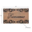 Coir Door Mat Bienvenue Scroll 18 X 30