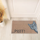 Coir Door Mat Peeking Cat