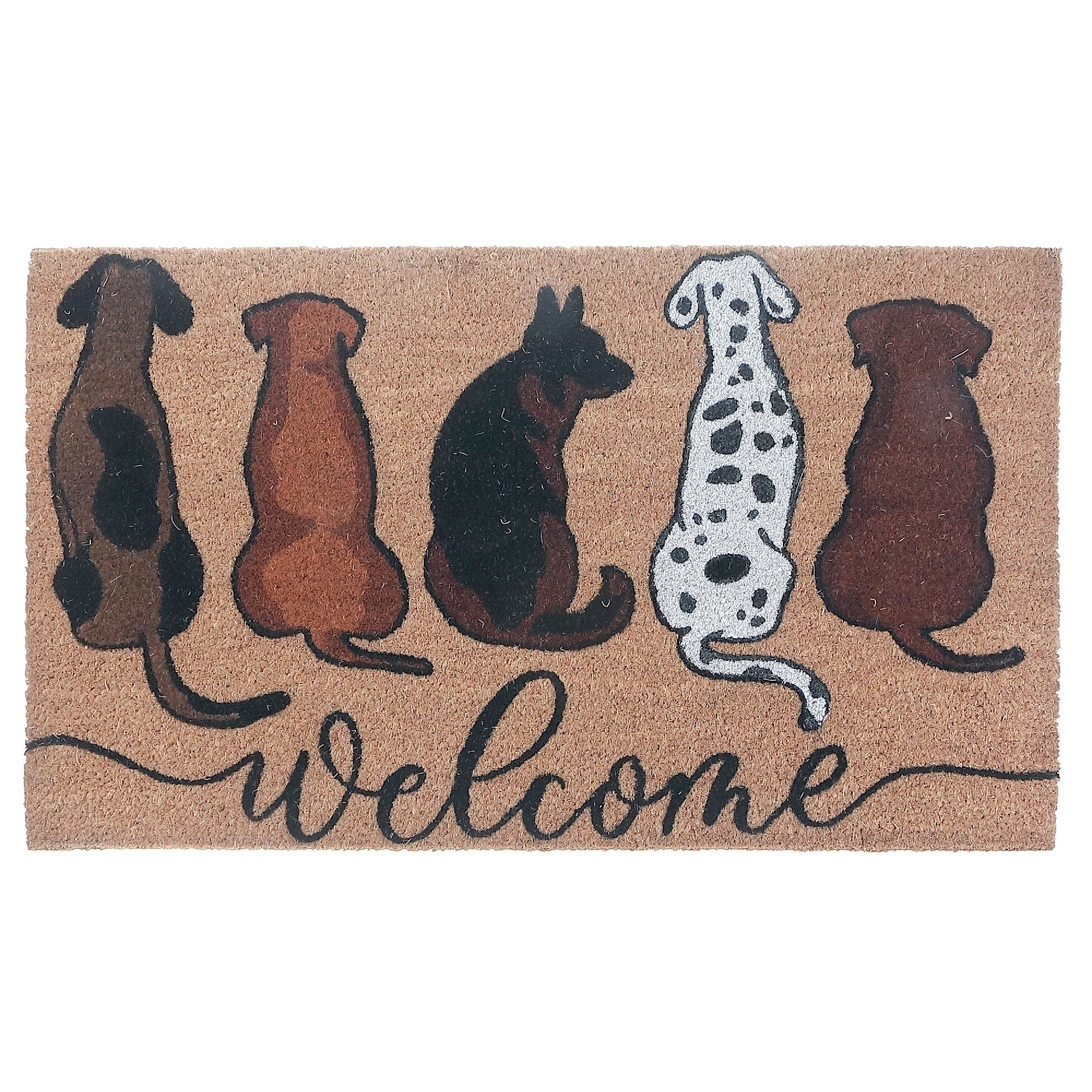 Coir Door Mat Dog Welcome – Natural Fiber Outdoor/Indoor Doormat