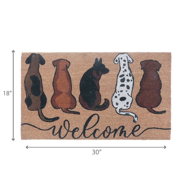 Coir Door Mat Dog Welcome