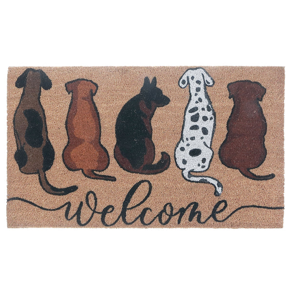 Coir Door Mat Dog Welcome