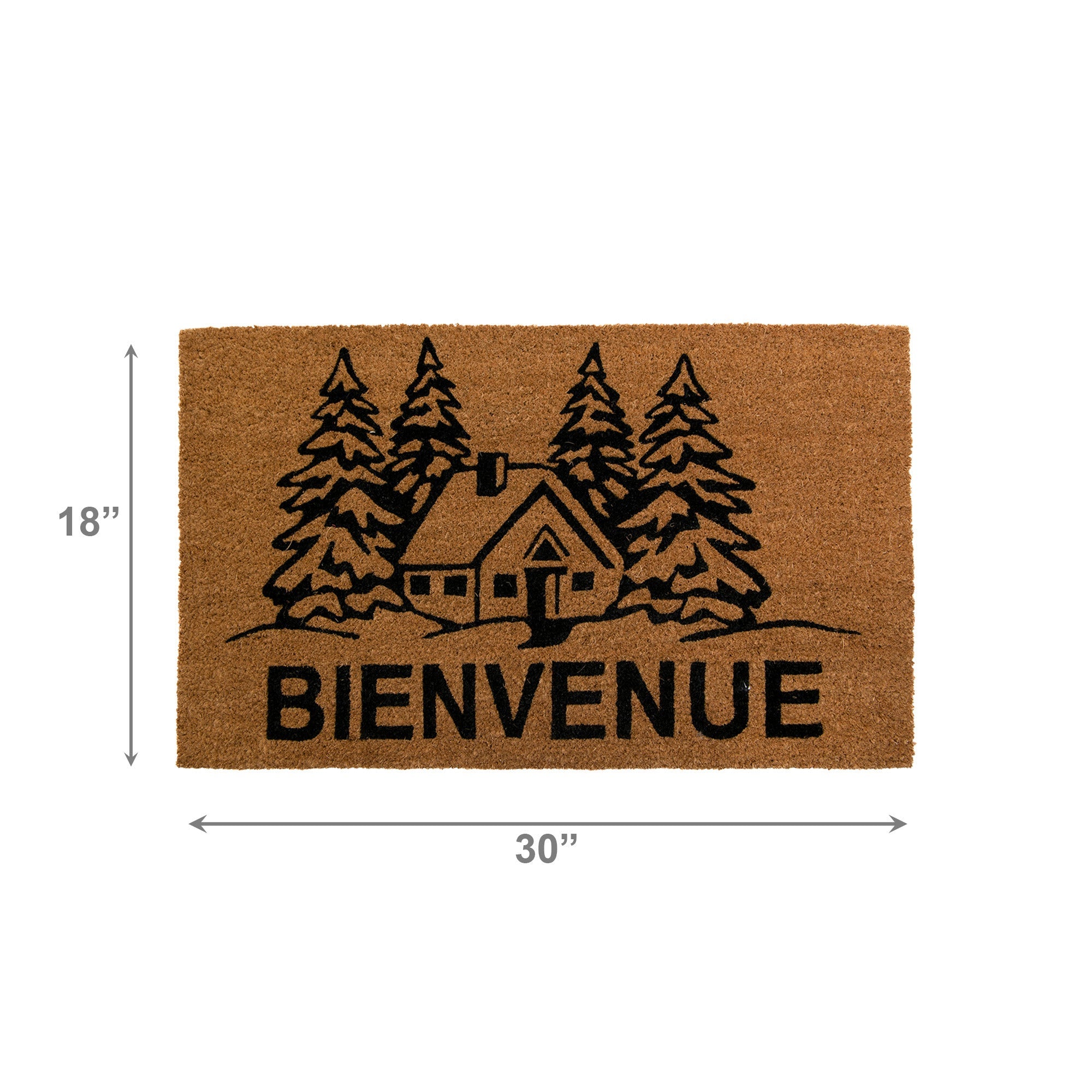 Coir Door Mat "Bienvenue" House In The Woods Theme