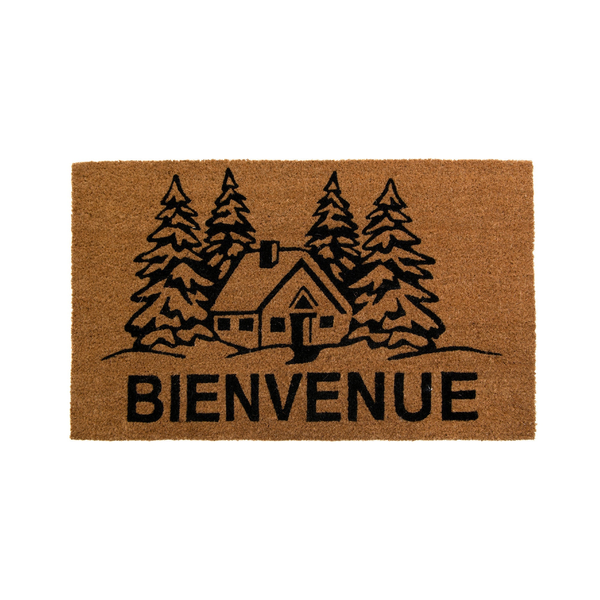 Coir Door Mat "Bienvenue" House In The Woods Theme
