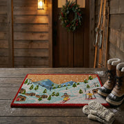 Coir Door Mat "Winter Ski Village" Scene