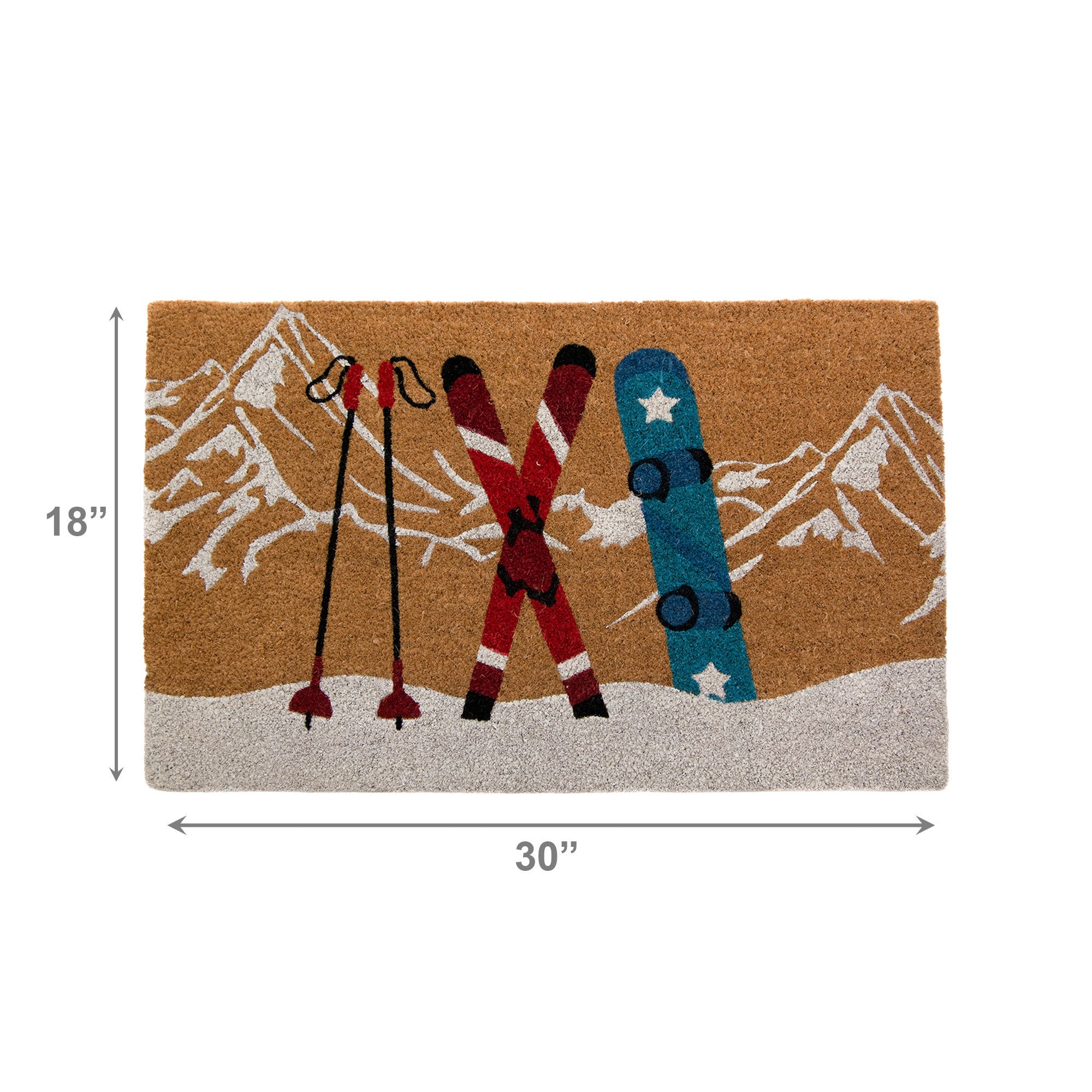 Coir Door Mat Winter Sports Gear Design