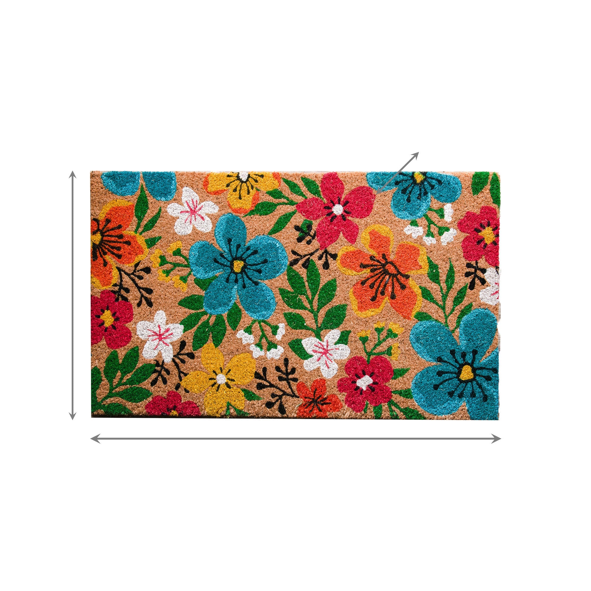 Coir Door Mat Flowers In Bloom Design