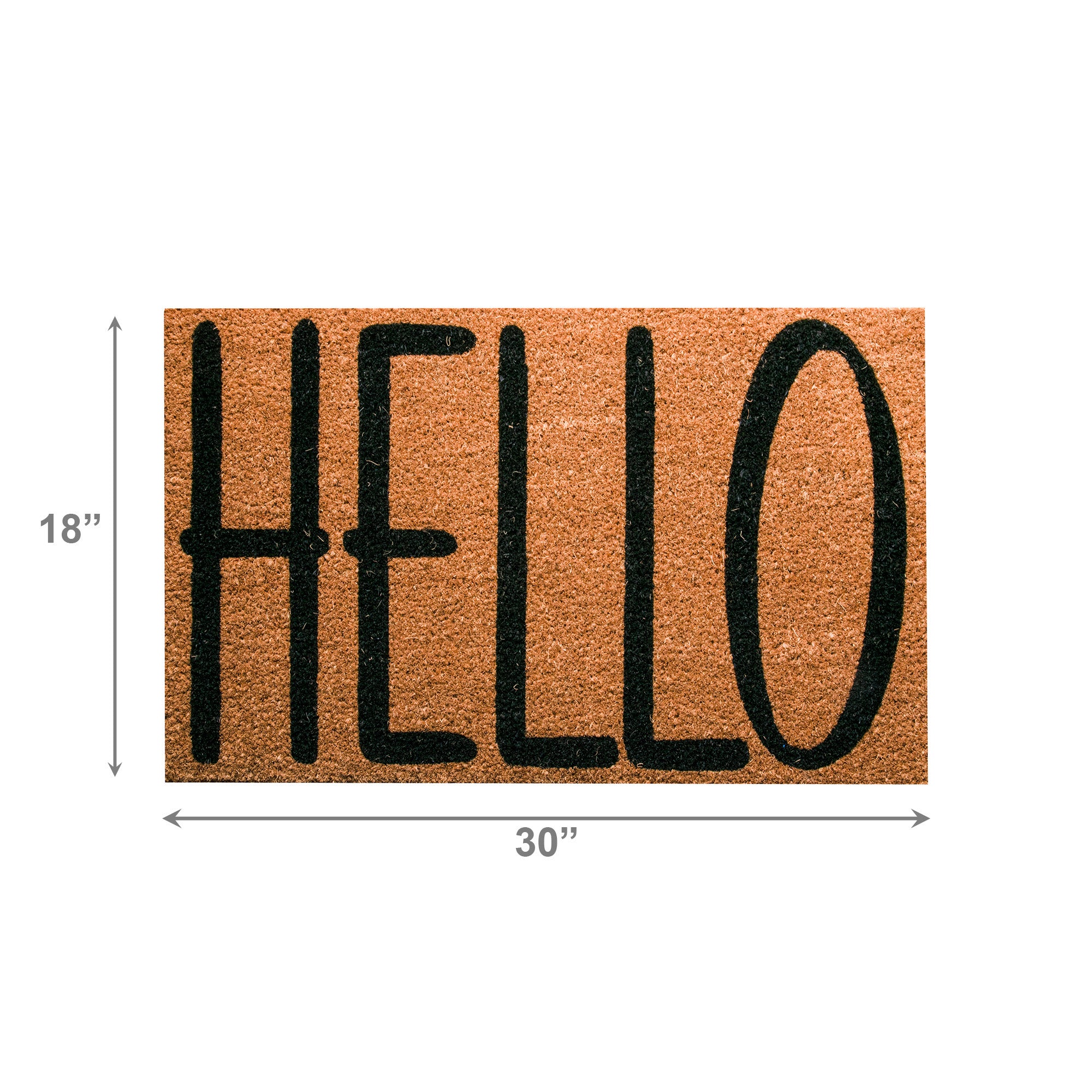 Coir Door Mat Simple "Hello" Design