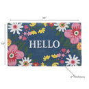 Coir Door Mat Floral Hello 18 X 30