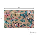 Coir Door Mat Garden Butterflies 18 X 30