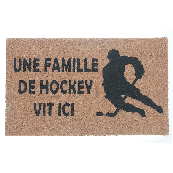 Coir Door Mat Une Famille De Hockey Vit Ici