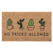 Coir Door Mat "No Pricks Allowed" Outdoor Entrance Mat