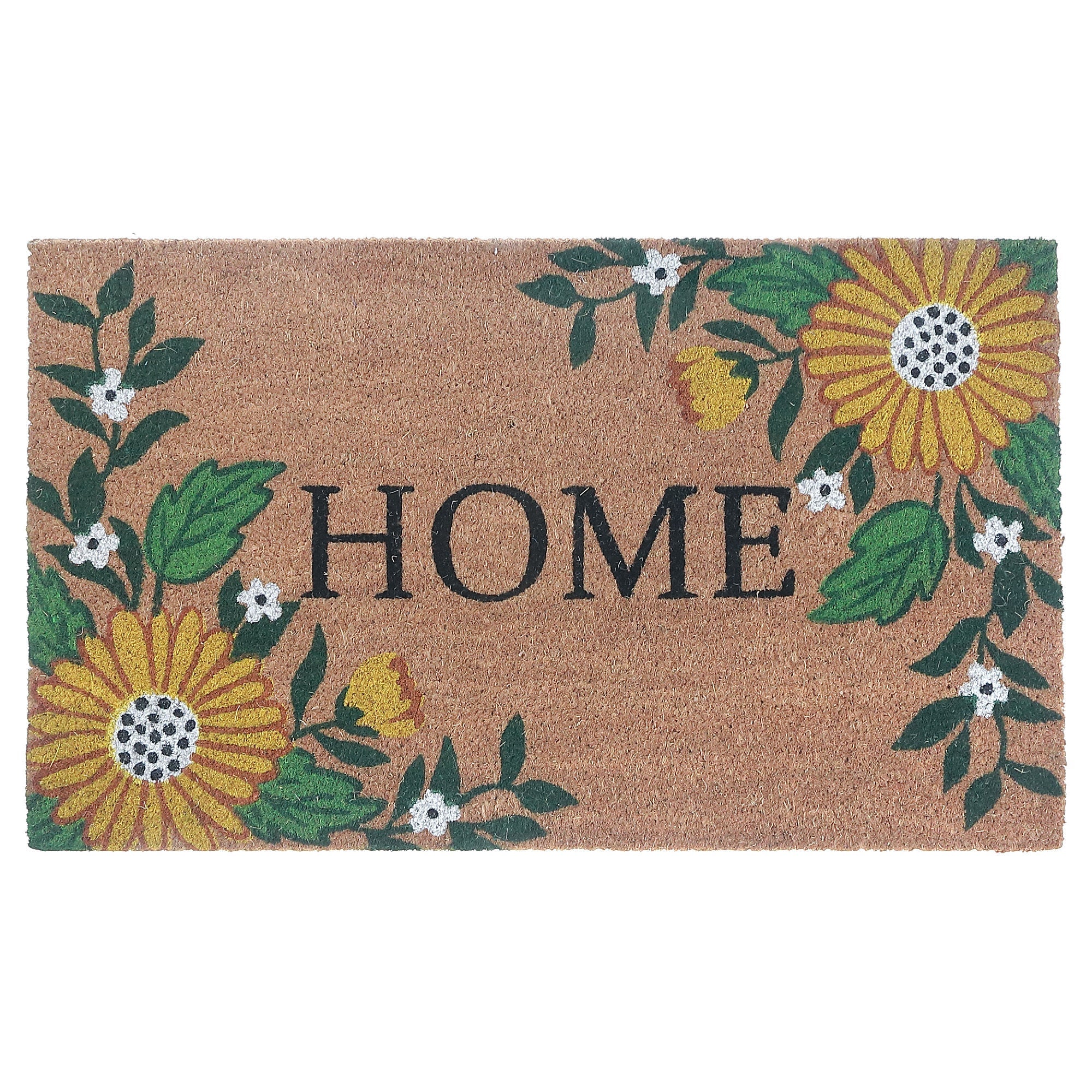 Coir Door Mat Sunflower Home 18 X 30 Inch, Outdoor Welcome Mat, Front Porch Decor
