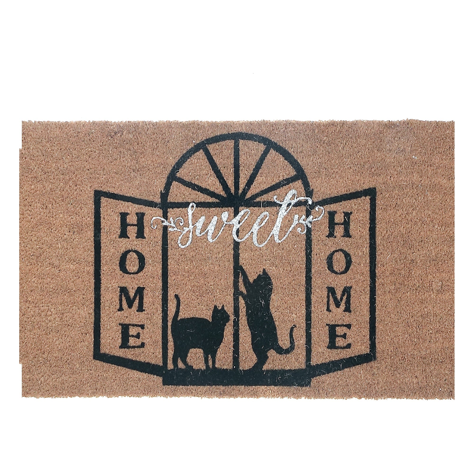Coir Door Mat Cats Sweet Home 18 X 30 Inch, Outdoor Front Door Welcome Mat, Pet Friendly