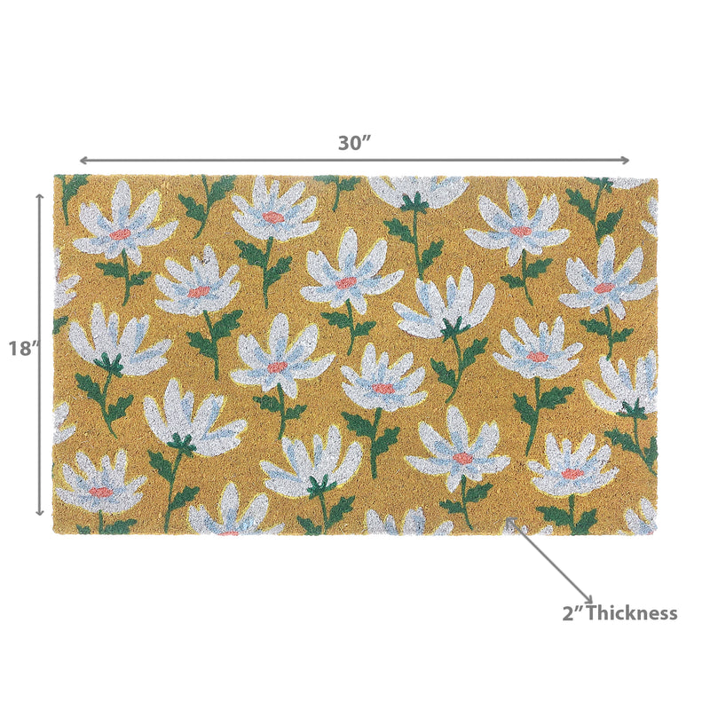 Coir Door Mat Shasta Daisy 18 X 30