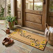 Coir Door Mat Sunflower Border "Welcome" (16" x 48")