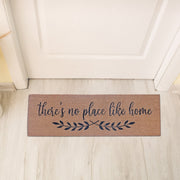 Coir Door Mat "There's No Place Like Home" 16x48 Inch, Natural Fiber Welcome Mat, Entryway Decor