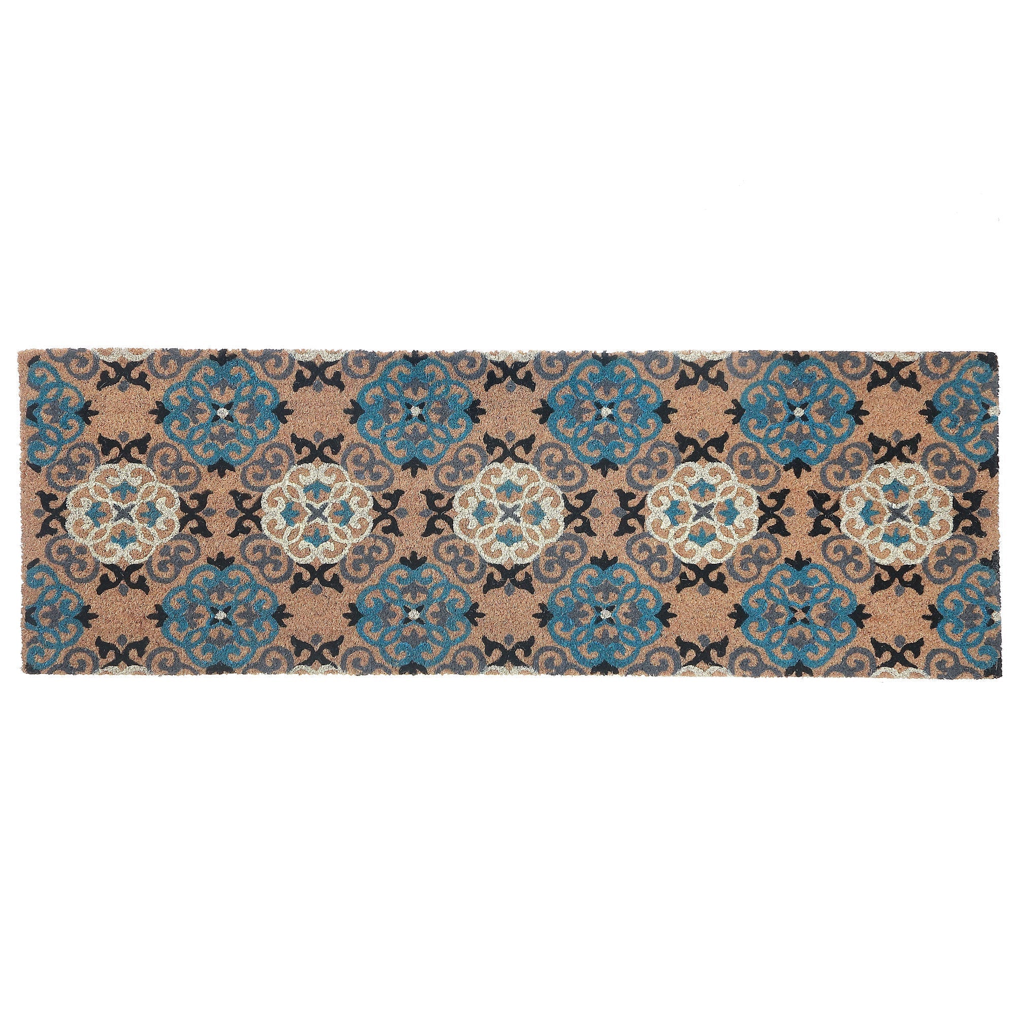 Coir Door Mat Serenity Pattern 16"x48" – Natural Fiber Indoor/Outdoor Doormat