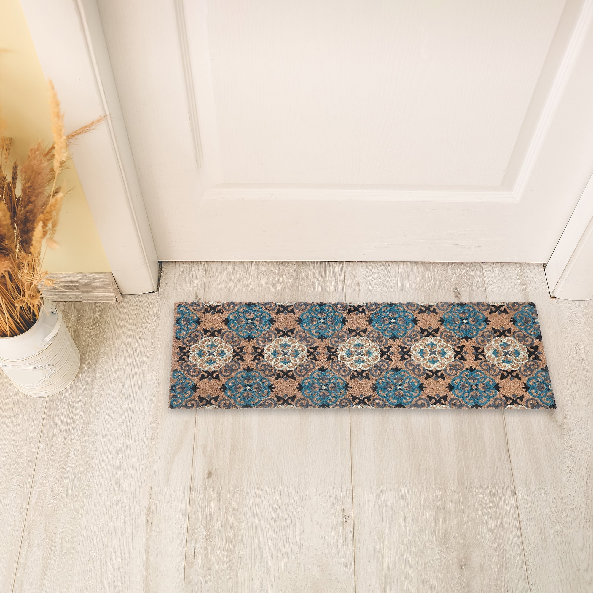 Coir Door Mat Serenity Pattern 16"x48" – Natural Fiber Indoor/Outdoor Doormat