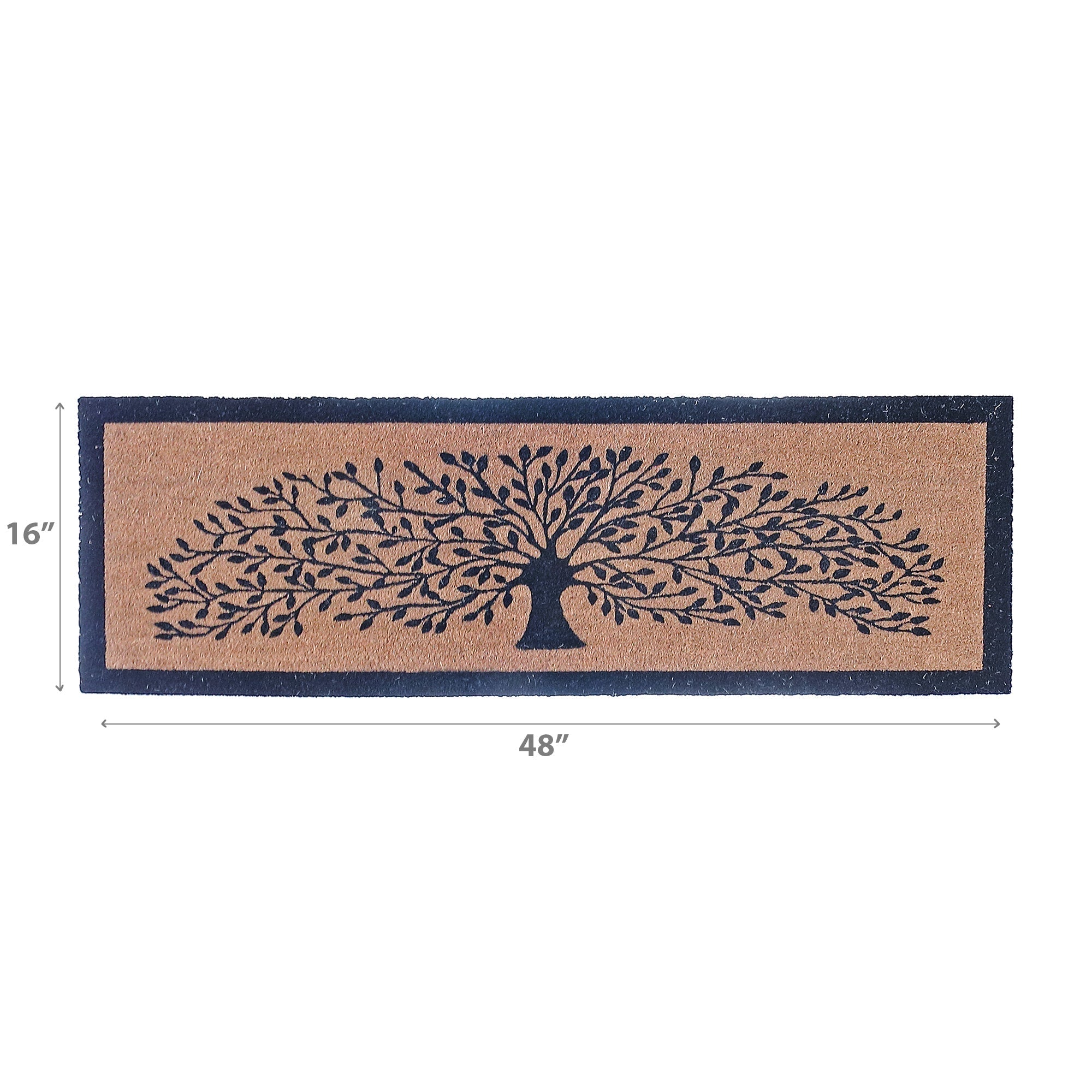 Coir Door Mat Tree 16x48 Inch, Natural Fiber Welcome Mat, Entryway Floor Mat