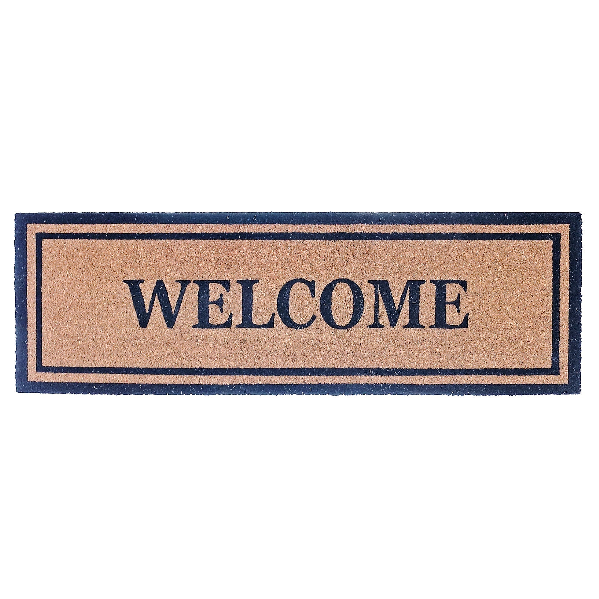 Coir Door Mat "Welcome" 16x48 Inch, Natural Fiber Doormat, Entryway Mat