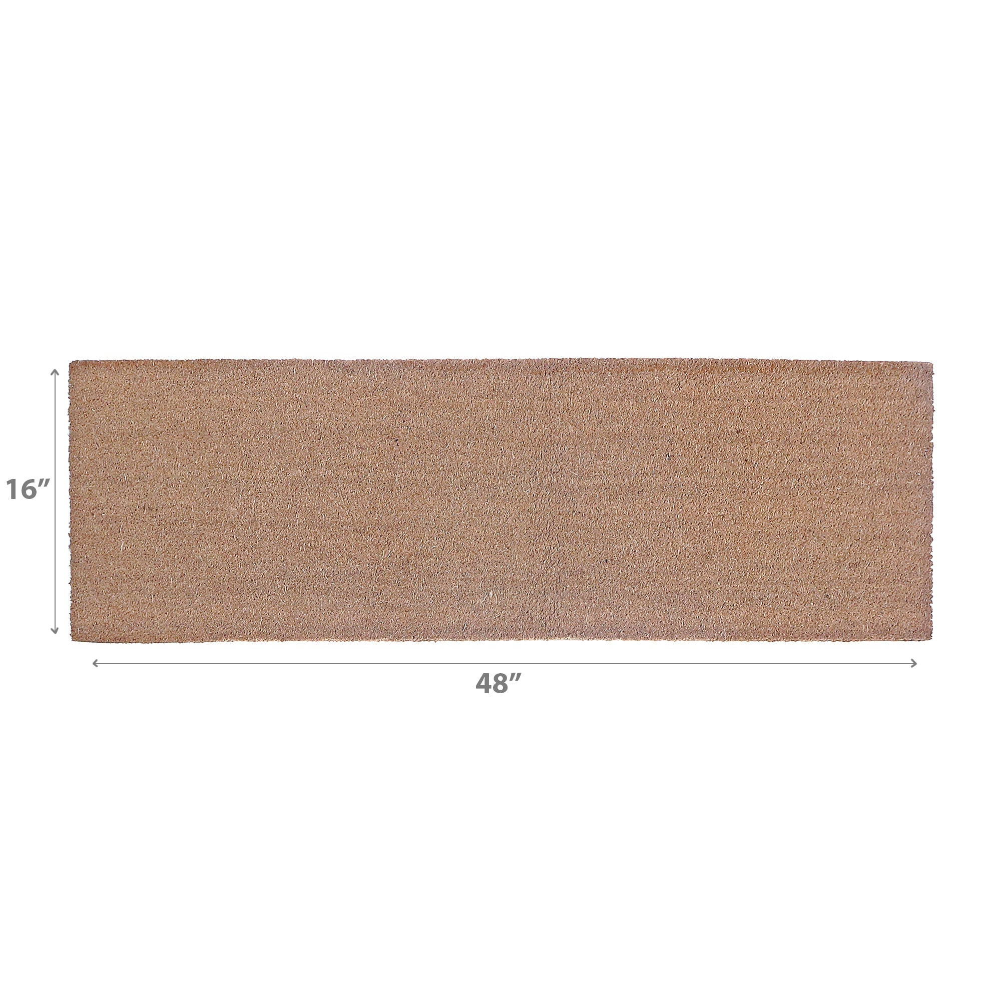 Plain Coir Door Mat 16x48 Inch, Natural Fiber Doormat, Outdoor/Indoor Entryway Mat