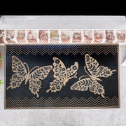 Rubber Mat Butterfly, Butterfly Rubber Door Mat, Non Slip Entryway Rug, Garden Themed Outdoor Mat, Decorative Porch Rug