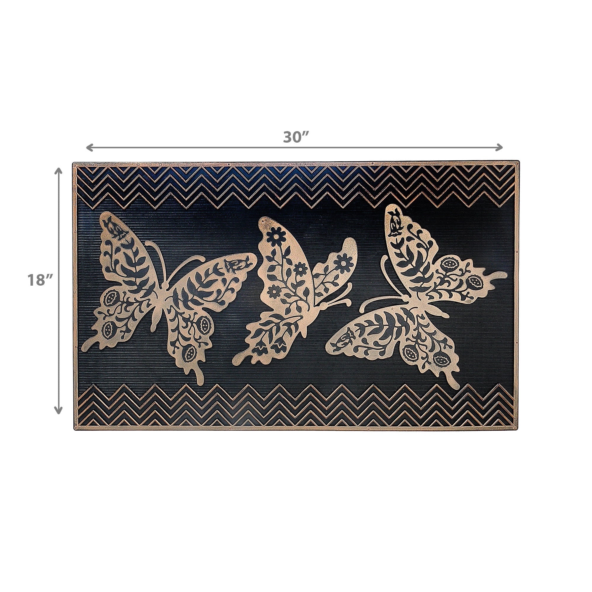 Rubber Mat Butterfly, Butterfly Rubber Door Mat, Non Slip Entryway Rug, Garden Themed Outdoor Mat, Decorative Porch Rug
