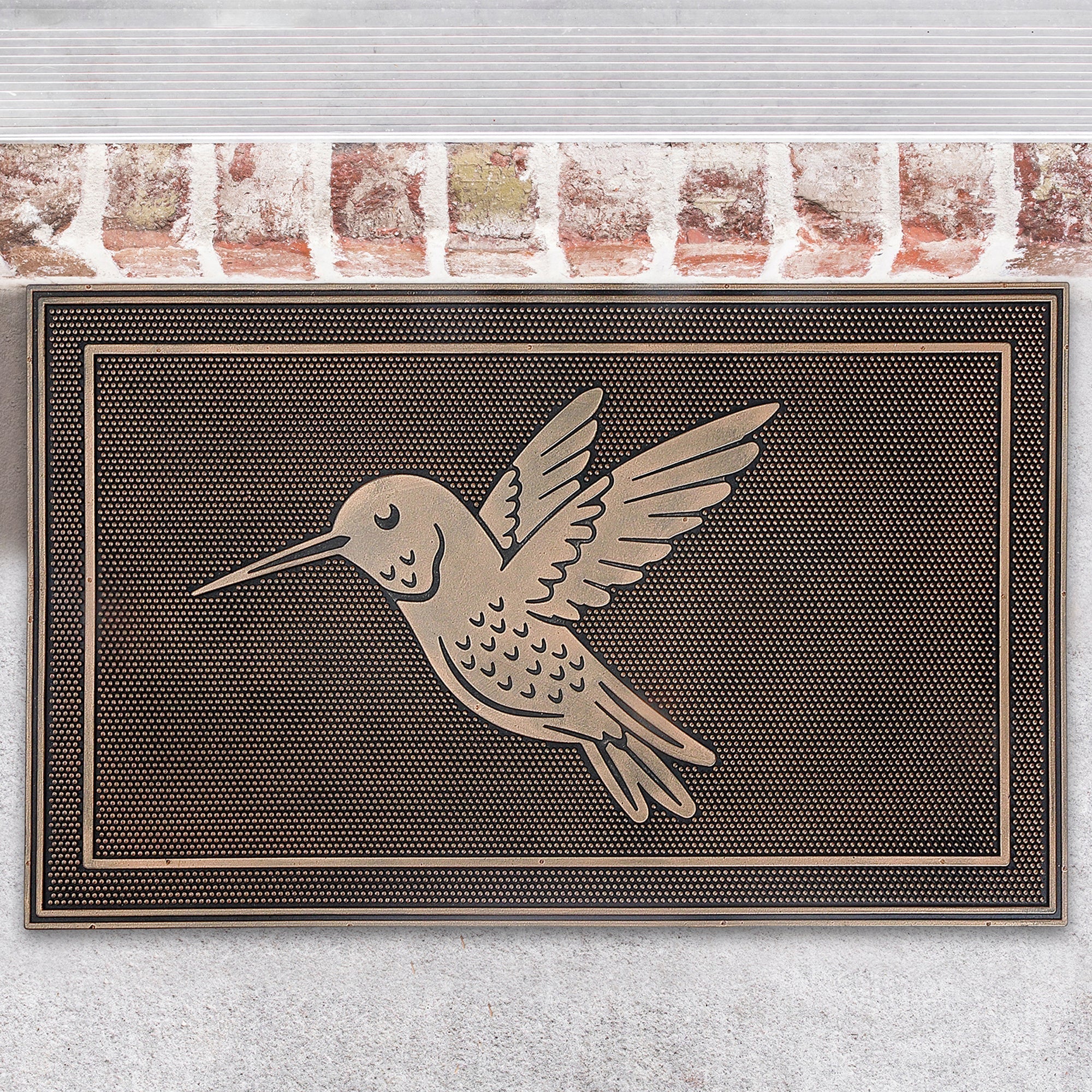 Rubber Mat Humming Bird, Hummingbird Rubber Door Mat, Non Slip Outdoor Entry Rug, Garden Themed Welcome Mat, Durable Patio Mat