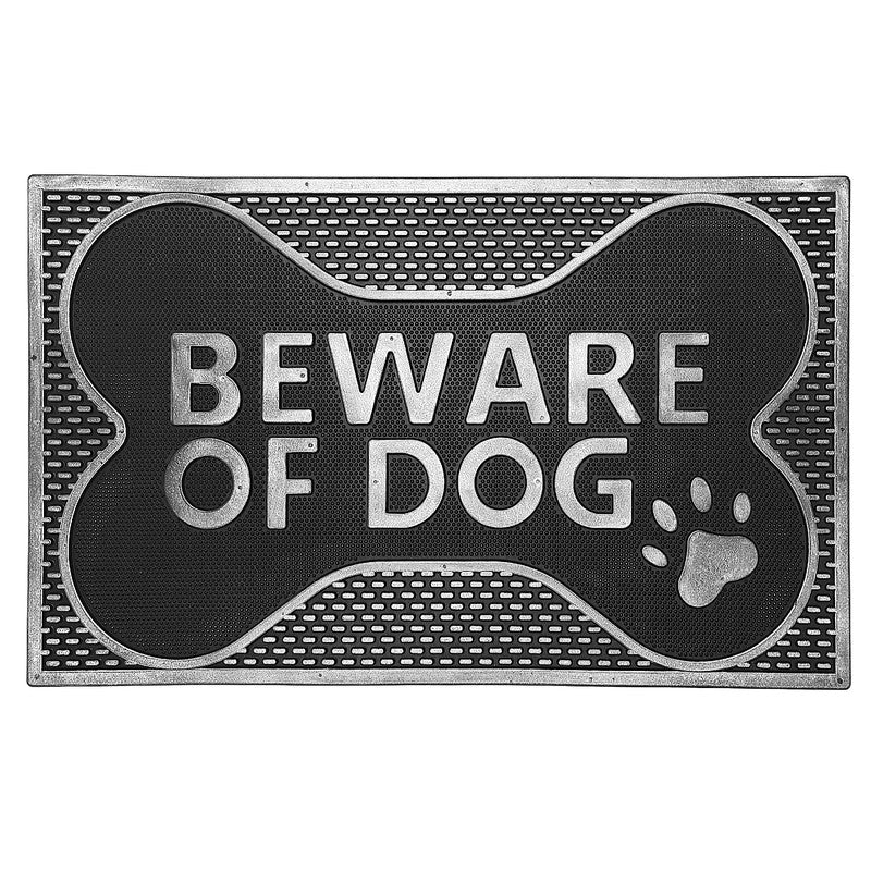Rubber Door Mat "Beware Of Dog" Design Indoor Outdoor