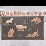 Rubber Floor Mat Cats Playing With Ball Of Yarn, Indoor/Outdoor Pet Mat, Entryway Rug
