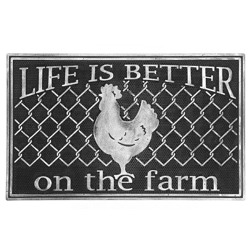 Rubber Door Mat "Life Is Better On The Farm" Design