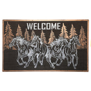 Rubber Door Mat Running Horses Design Indoor Outdoor