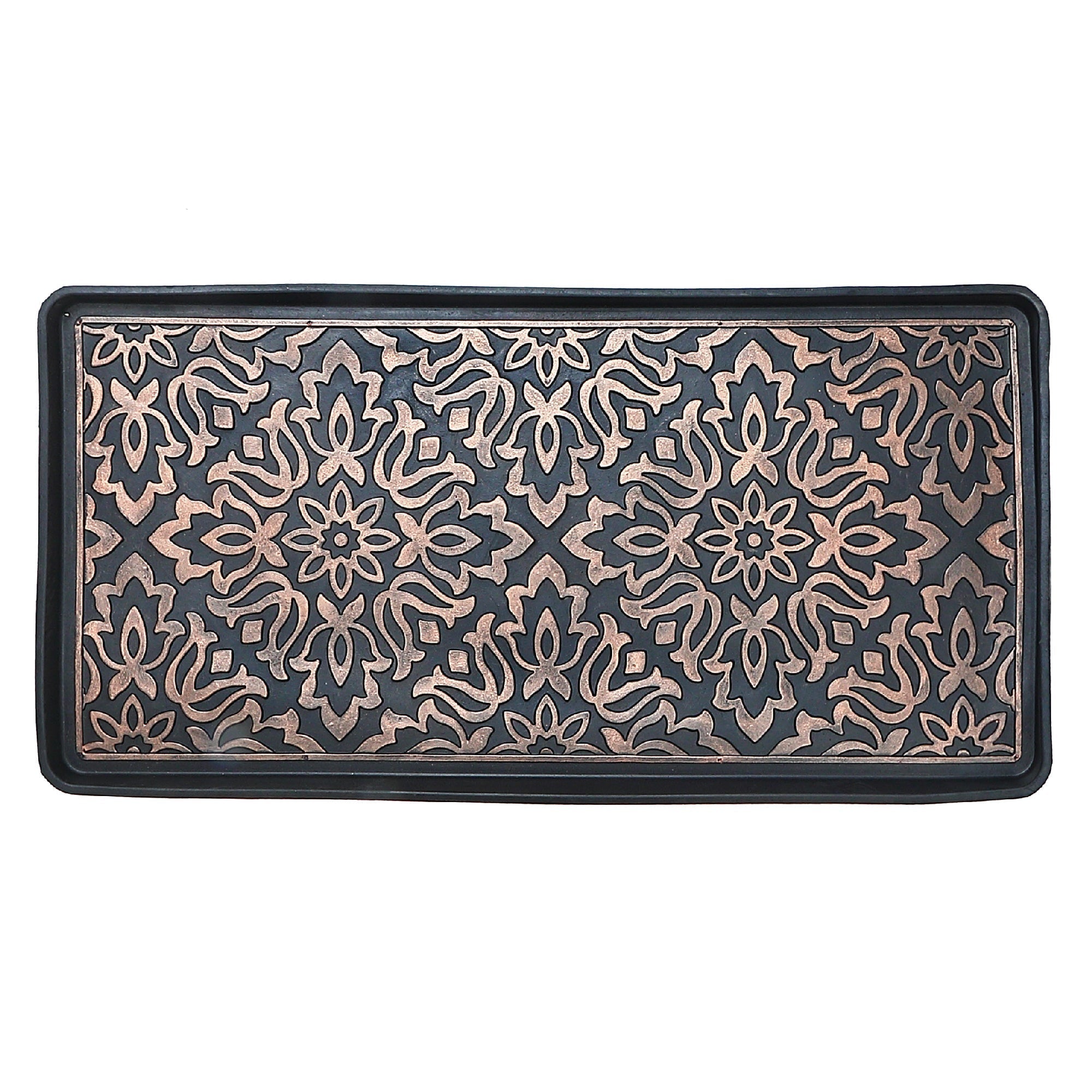 Rubber Boot Tray Floral Pattern, Entryway Mat, Heavy Duty Boot Tray