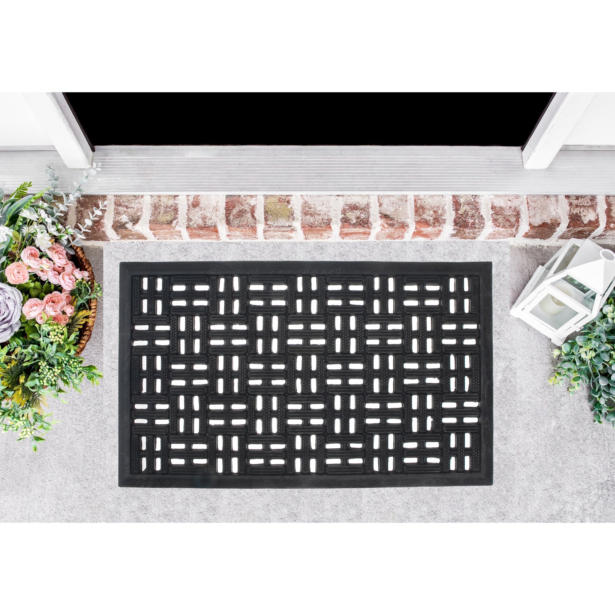 Rubber Mat Square Grid, Entryway Floor Protector, Heavy Duty Home Mat