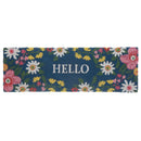 Coir Door Mat Floral Hello 10"X30"