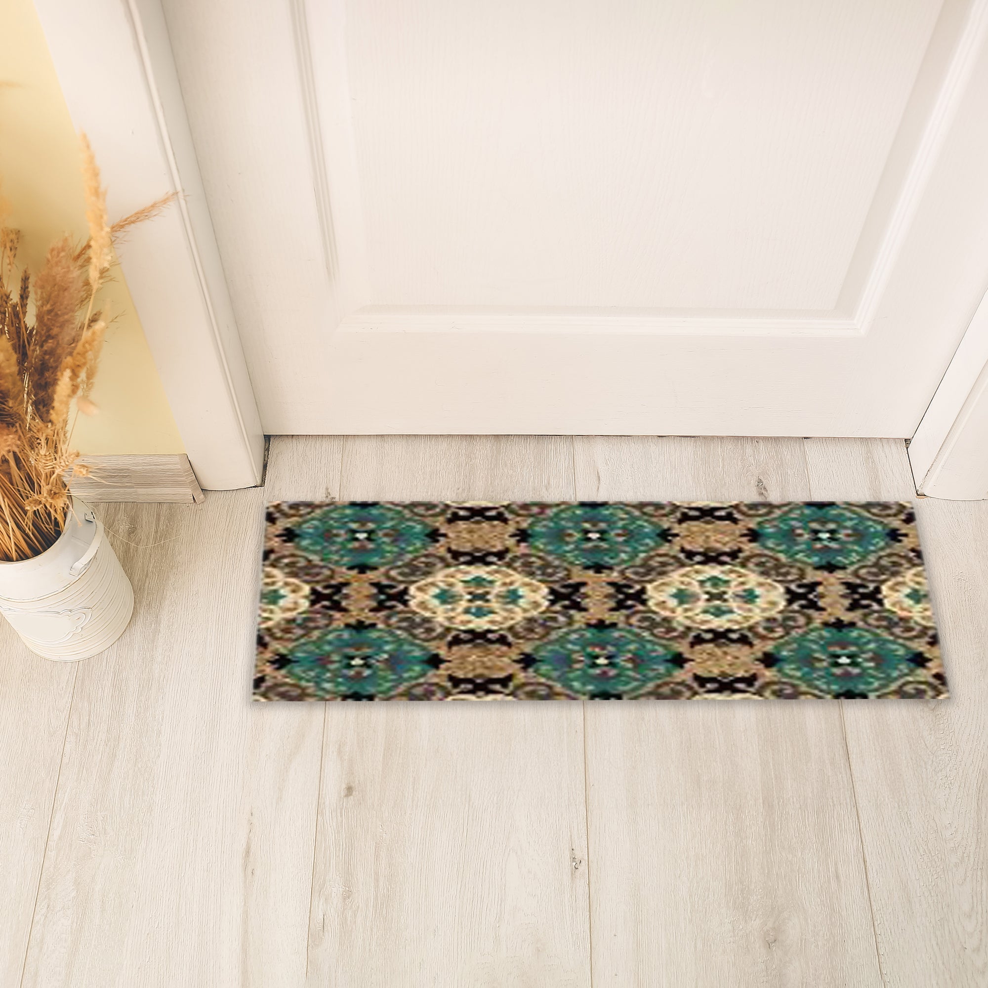 Coir Door Mat Serenity Pattern 10"x30" – Natural Fiber Outdoor/Indoor Welcome Mat