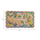 Scallop Shape Flowers Coir Door Mat Bienvenue