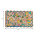 Scallop Shape Flowers Coir Door Mat Wlecome