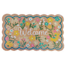 Scallop Shape Flowers Coir Door Mat Wlecome