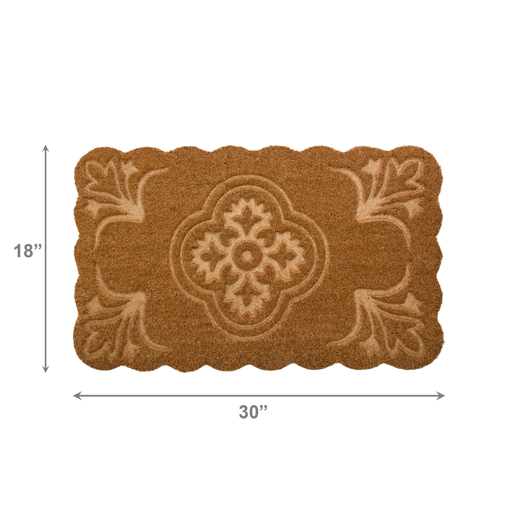 Scallop Shape Etched Coir Door Mat