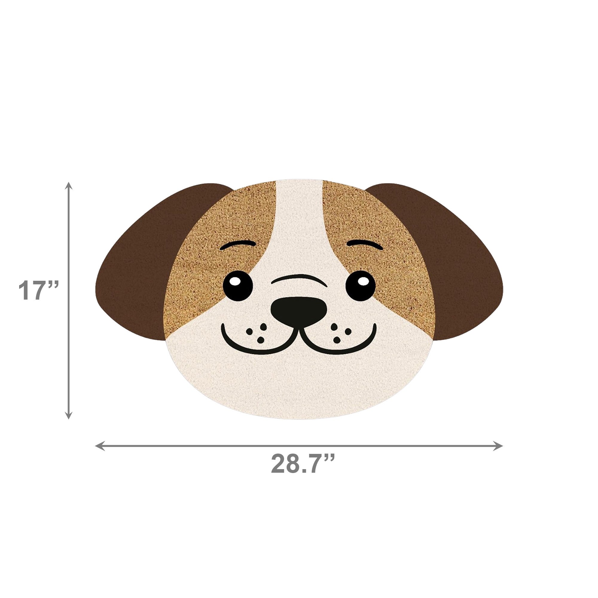 Shape Coir Door Mat with Smiling Dog Design
