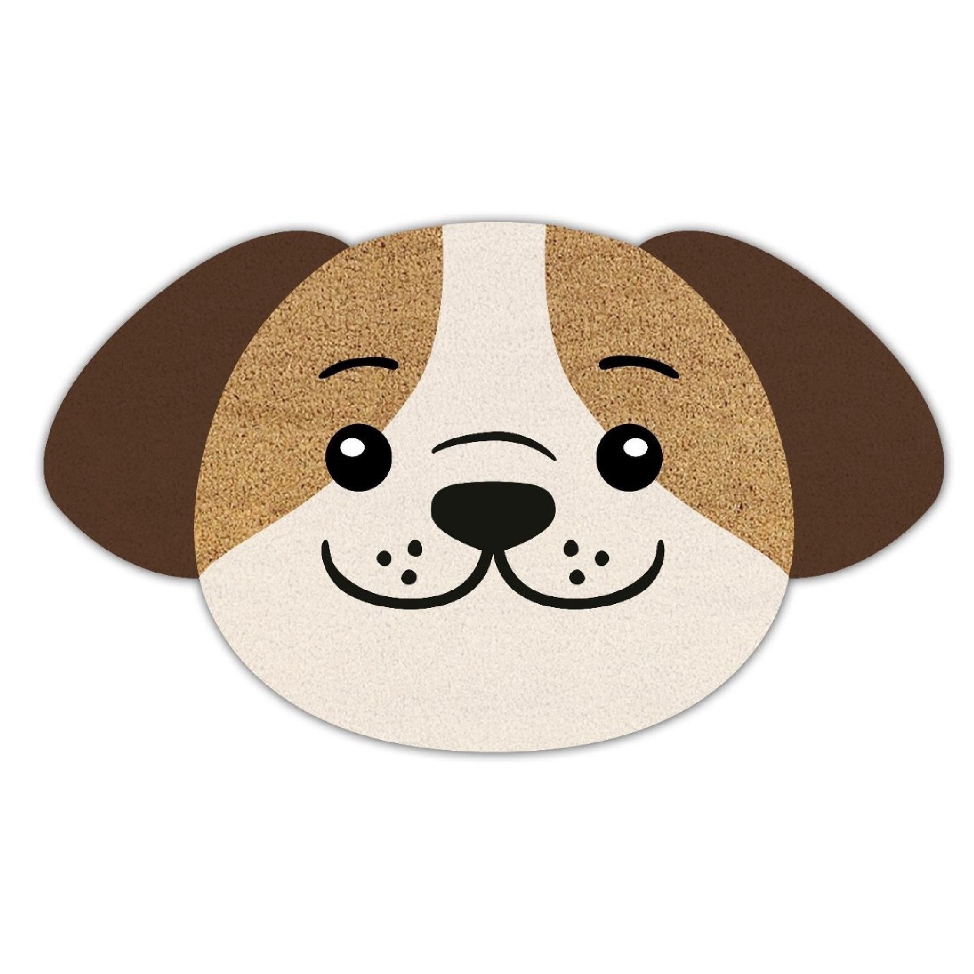 Shape Coir Door Mat with Smiling Dog Design