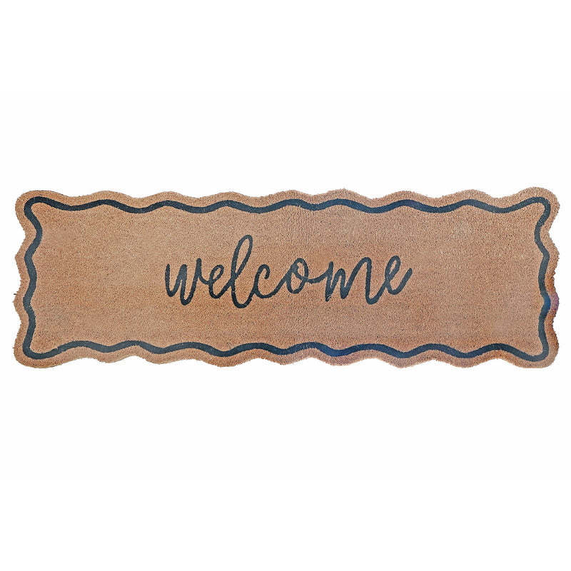Scallop Shape Coir Door Mat Welcome 16"X48"