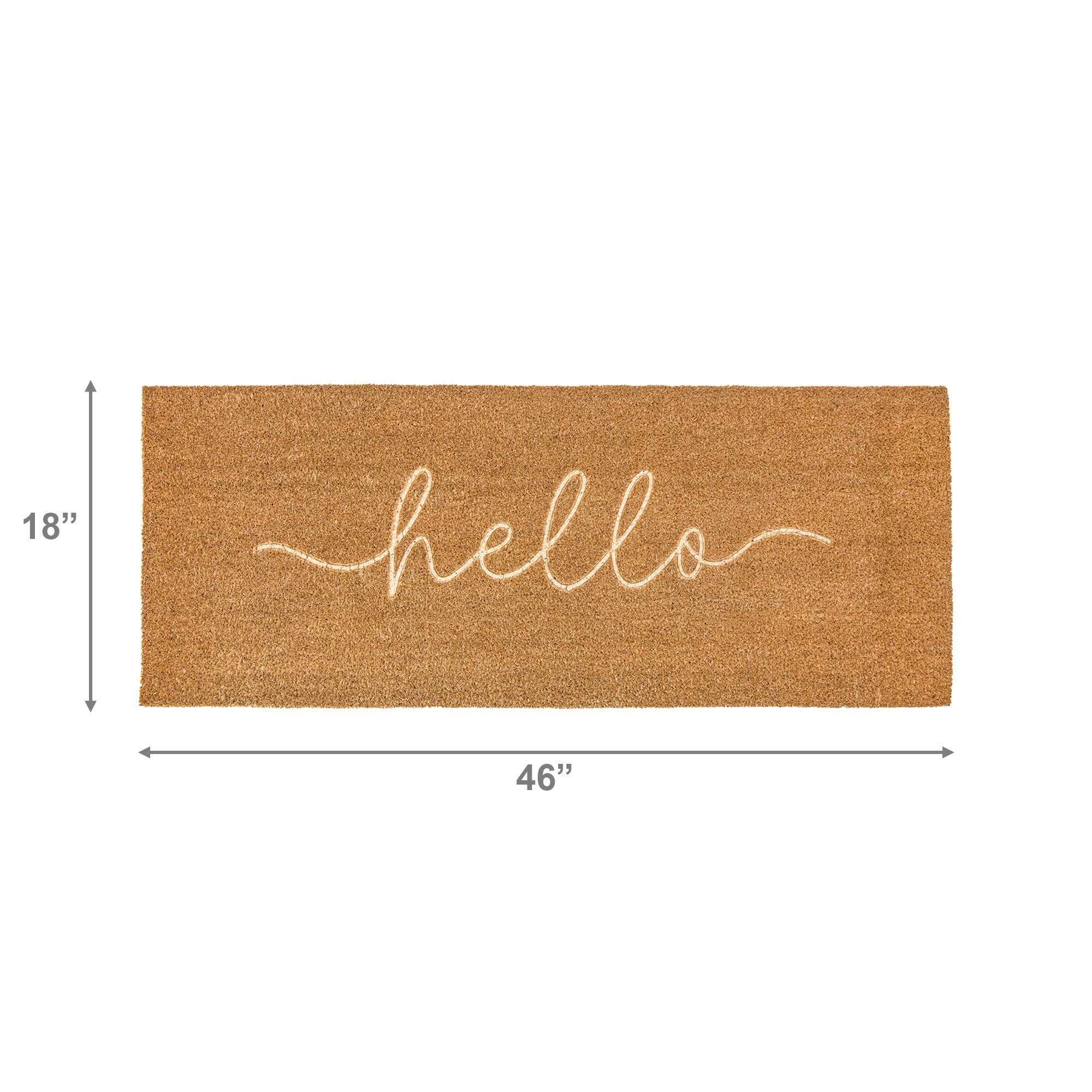 Embossed Coir Door Mat "Hello" 18" x 46"