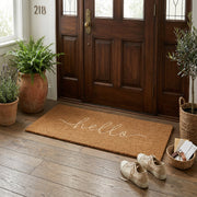 Embossed Coir Door Mat "Hello" 18" x 46"
