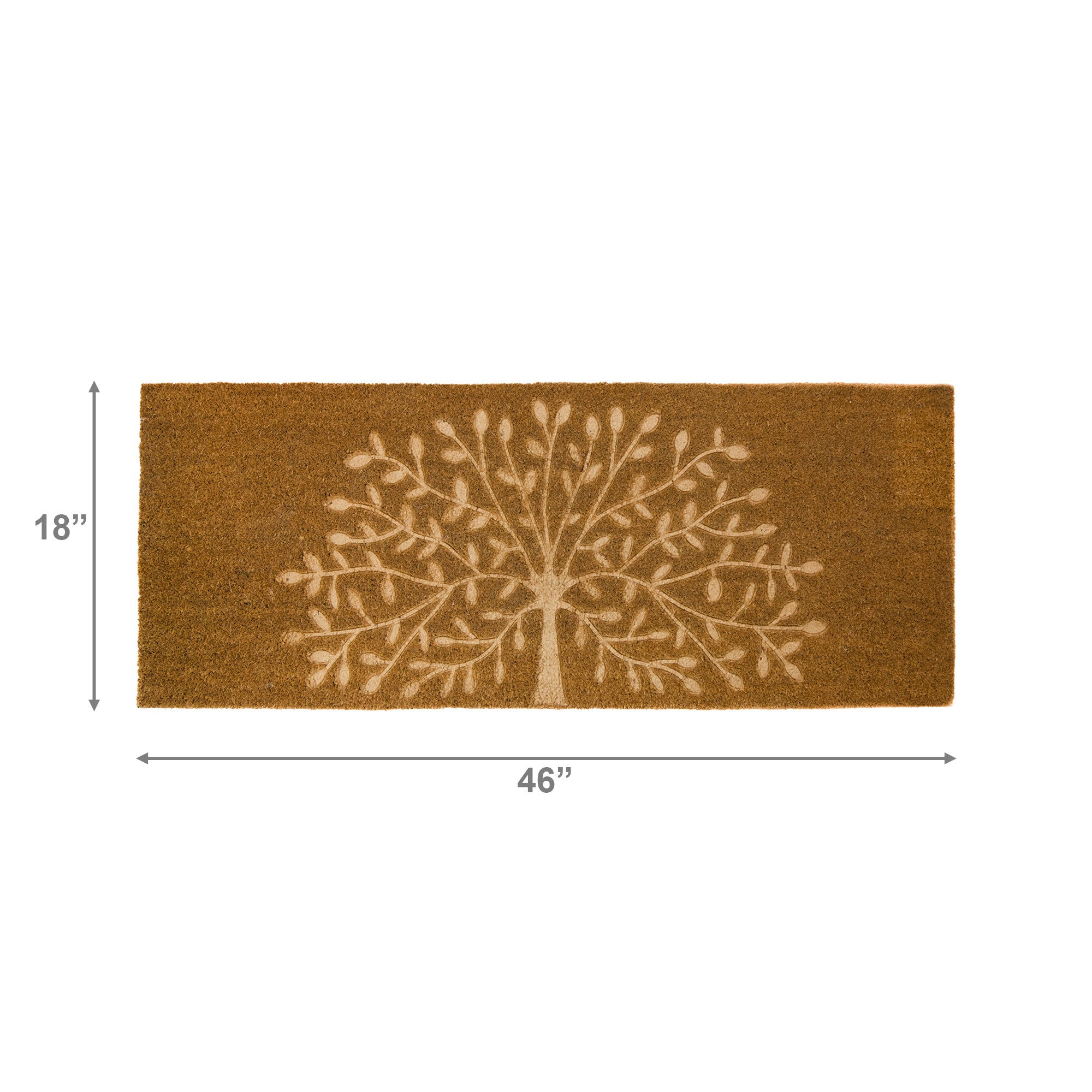 Embossed Coir Door Mat "Tree of Life" 18" x 46"