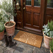 Embossed Coir Door Mat "Tree of Life" 18" x 46"