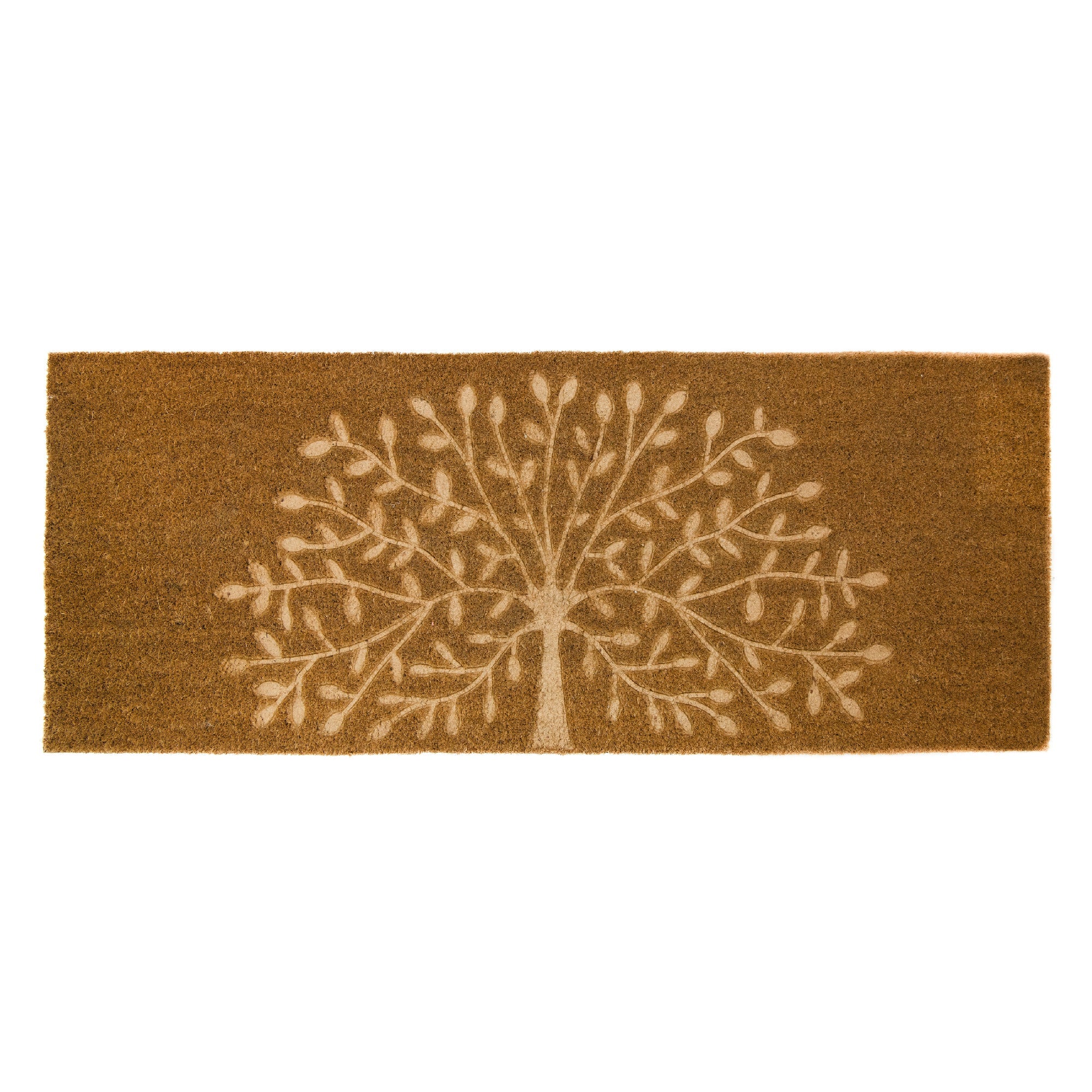 Embossed Coir Door Mat "Tree of Life" 18" x 46"